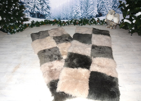 Bettumrandung Unterbett Twinset Lammfell Beige Grau (öko)